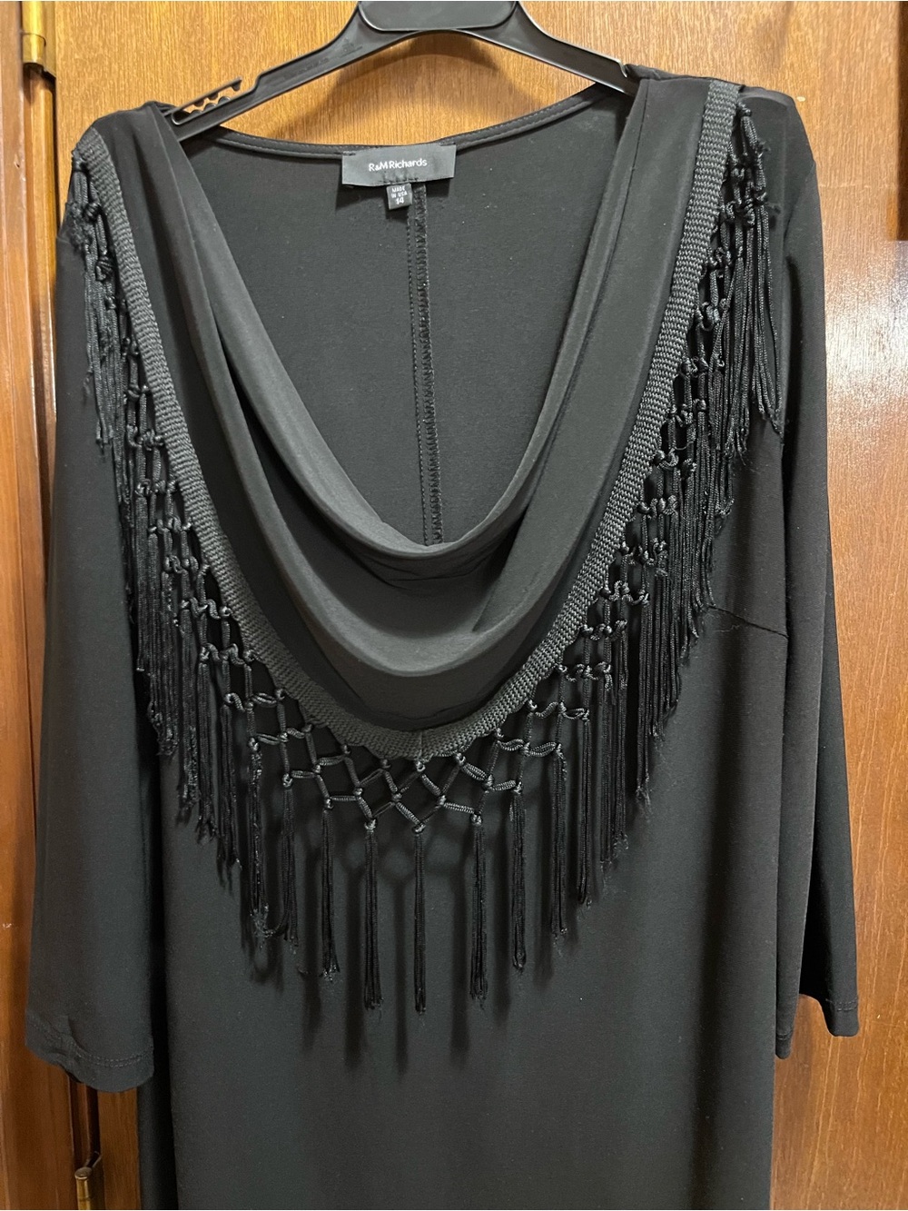 R&M Richards Black Fringe Dress